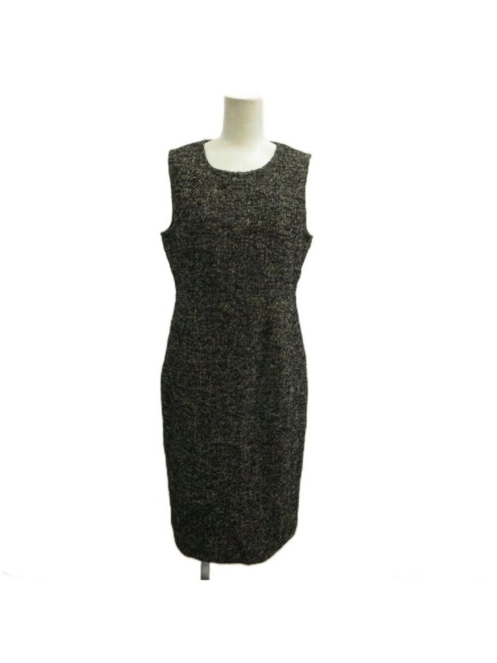 Max Mara S 'S Sleeveless Dress Black White Round Neck Knee-length